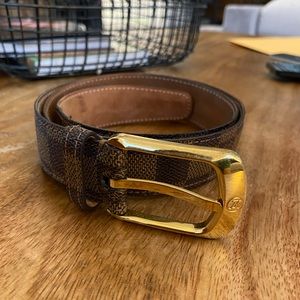 Louis Vuitton Belt Damier Ebene Graphite Brown